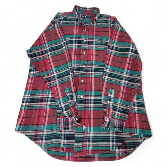 Ralph Lauren Other - VTG Ralph Lauren Flannel Shirt Men's Large Red Green Plaid Button Down Outdoors